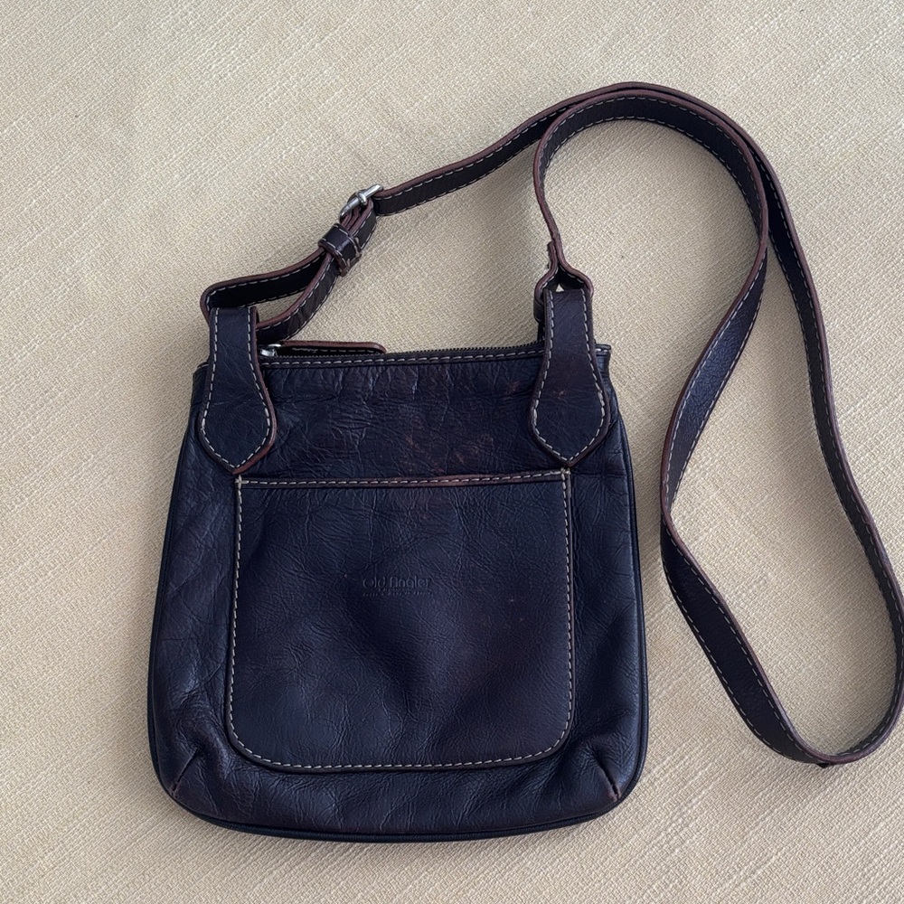 Firenze Old Angler Dark Brown Leather Crossbody Bag
